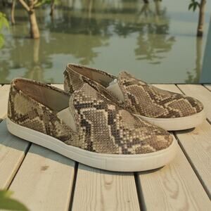 Steve Madden Safari Snake Print Slip-On Sneakers - Size 10